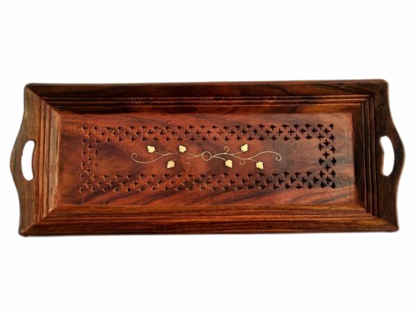 Handcrafted Decorative Wooden Tray | Elegant & Functional - Image 3