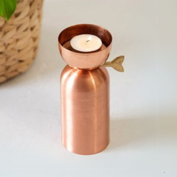 Handcrafted Copper Candle Holder | Elegant Decor for Any Space - Image 2