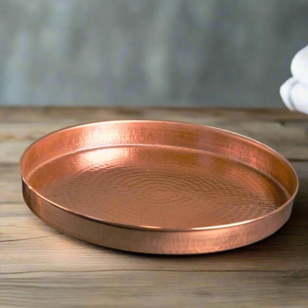 Copper Round Serving Tray