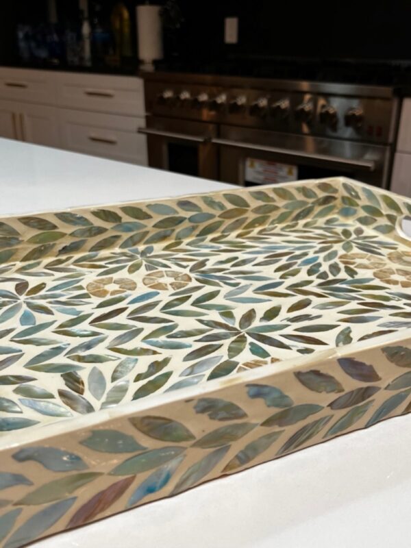 Mop Flower Pattern Tray | Premium Large Tray | Spacious & Stylish for Every Occasion - Image 3