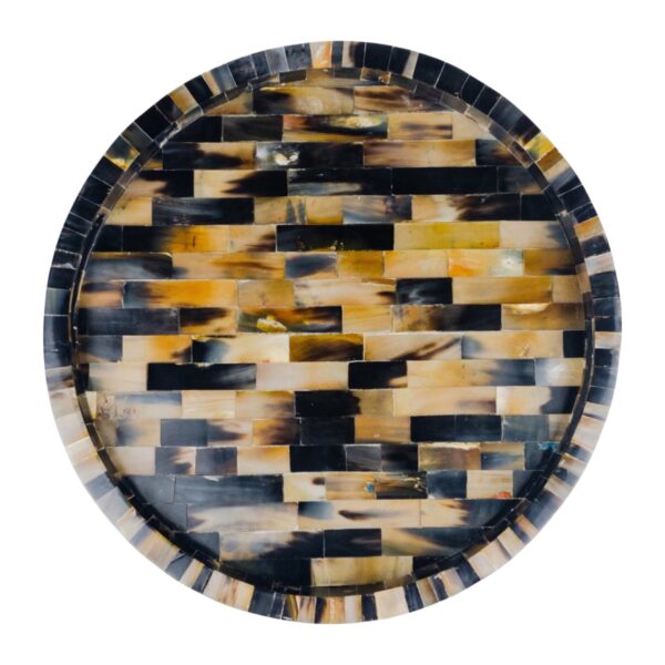 Horn Round Tray |  Handcrafted Black Round Tray | Stylish & Functional