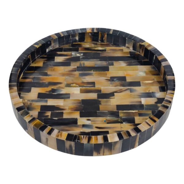 Horn Round Tray |  Handcrafted Black Round Tray | Stylish & Functional - Image 3