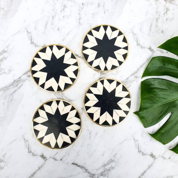 Bone Round Coasters | Handcrafted Round Coasters | Stylish & Protective Drink Mats